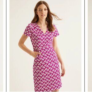 Boden Pink and White Floral Sheath Dress Size 18L